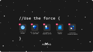 tela preta com o texto "use the force"